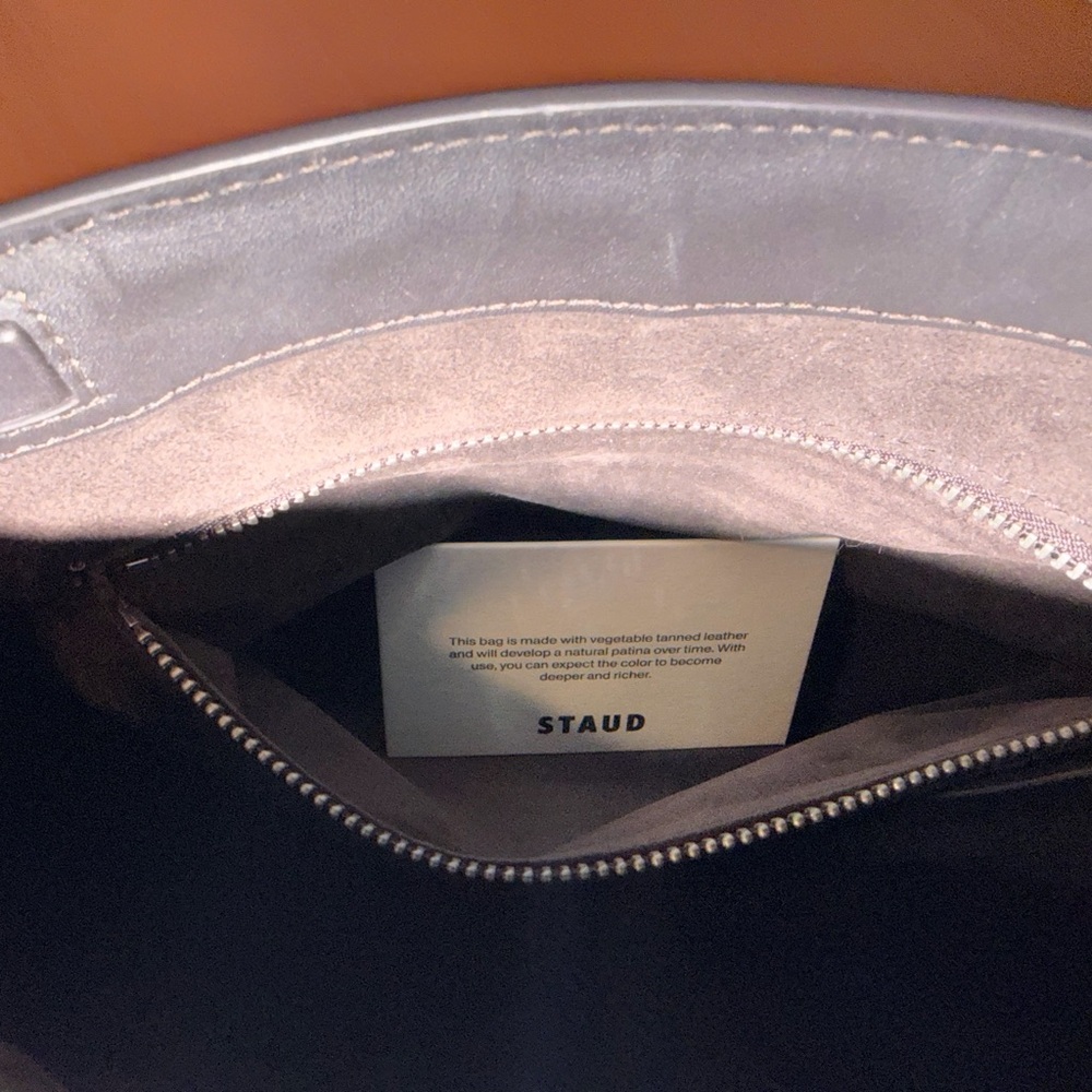 STAUD Brown Woven Leather Clutch Bag - Picture 9 of 12
